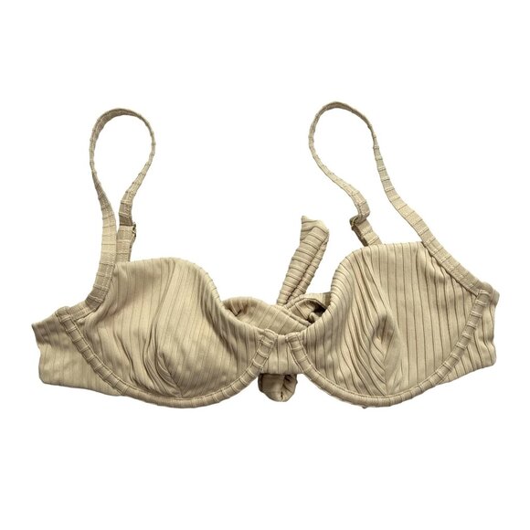 MONDAY Swimwear Capri Bikini Top in Vanilla Matte Rib - Picture 1 of 5